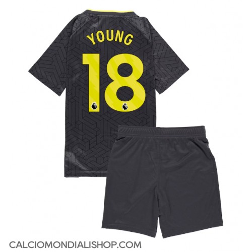 Maglie da calcio Everton Ashley Young #18 Seconda Maglia Bambino 2024-25 Manica Corta (+ Pantaloni corti)